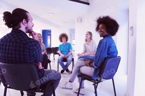 Preview: Multiethnic startup business team on meeting