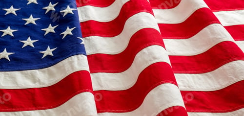 Preview: USA flag, US of America sign symbol background, closeup view