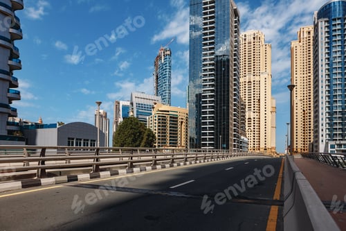 Preview: Urban road cityscape of Dubai at daytime