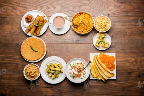 Preview: Group of Gujarati snack food