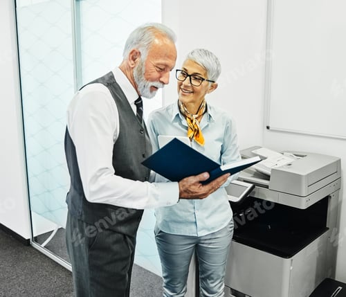 Preview: business meeting businesswoman businessman man woman office active senior