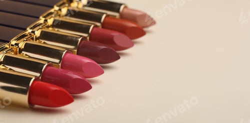 Preview: Lipstick with brains and isolated on a white background to create a page border
