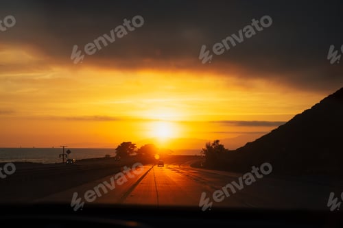 Preview: Sunset on highway 101 California