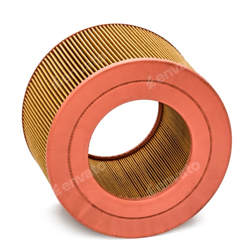 Preview: Car filter close-up, auto spare part, isolated on white
