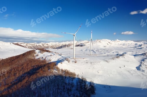 Preview: Drone view of power stations for renewable electric energy production.