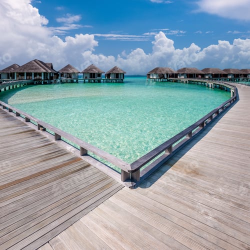 Preview: Beautiful beach with water bungalows