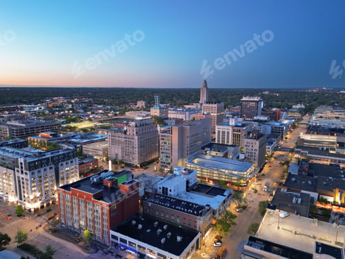 Preview: Lincoln, Nebraska, USA Downtown City Skyline