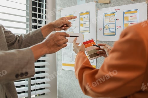 Preview: Process of creating an interface for a mobile app, user interface and experience concept