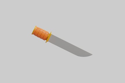 Preview: Orange handled combat knife prop