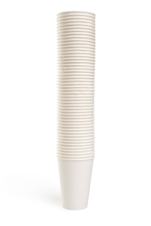 Preview: Stacks of white disposable paper cups