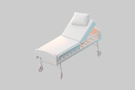 Preview: White hospital bed with pillow