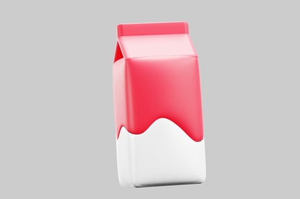 Objet abstrait rouge et blanc à fond ondulé.