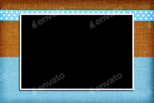 Preview: Decorative template with photo frame. Scrapbook, photobook concept