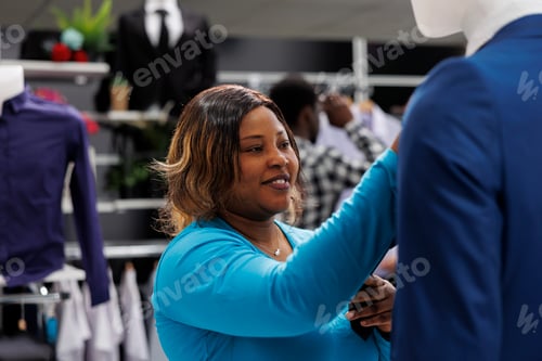 Preview: Client checking blue suit