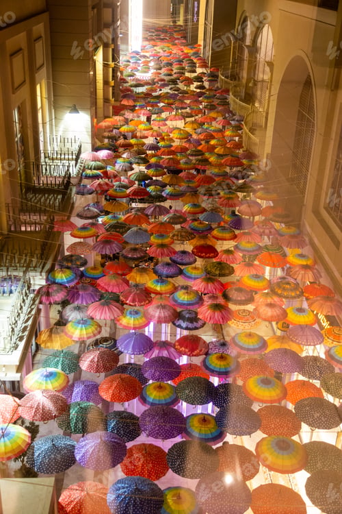Preview: Colorful umbrellas in Dubai Mall