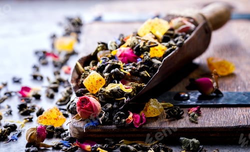 Preview: Dry Tea on the basis of Green with fruits and rose petals