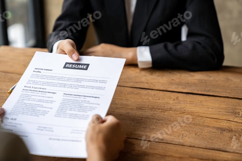Preview: The HR manager is accepting job applications from job applicants. Successful job interviews. work hi