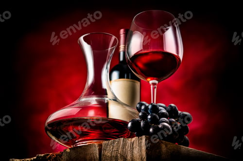 Preview: Decanter wine and grapes