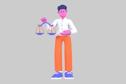 Preview: Scales balance cartoon character