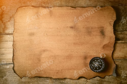 Preview: Old Paper And Compass For Vintage Background