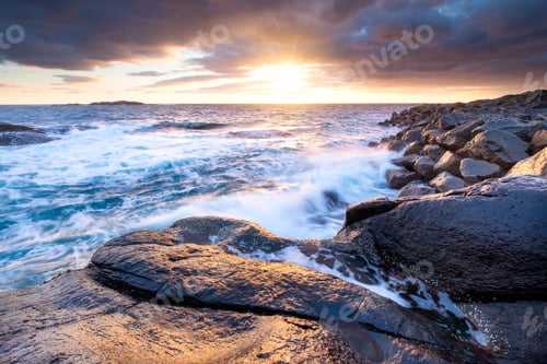 Preview: Seascape during sunset in the Norway