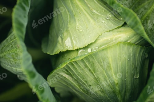 Preview: Abstract natural background, cabbage leaves close up.