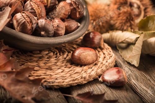 Preview: Roasted chestnuts and leaves