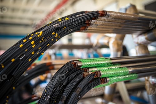 Preview: Bundle of wires hangs from pipes