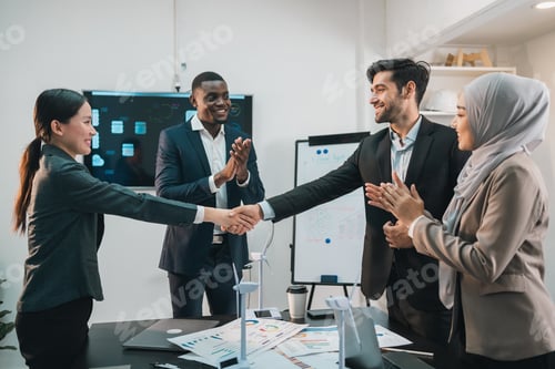 Preview: Successful Business Team in Office Cooperation, Professional Partnership Communication Colleagues