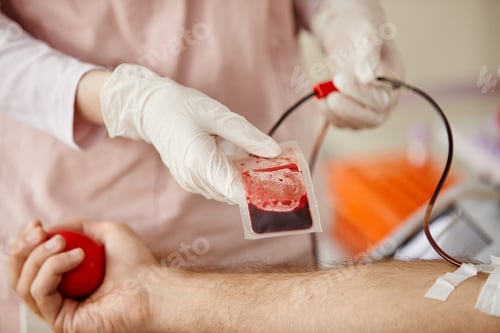 Preview: Nurse at Blood Donation Center Closeup