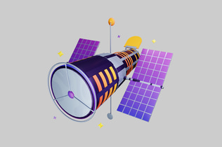 Aperçu: Station satellite de bande dessinée pour l'exploration spatiale