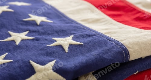 Preview: USA flag, US of America sign symbol background, closeup view