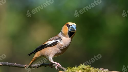 Preview: Hawfinch Sitting on a Branch.