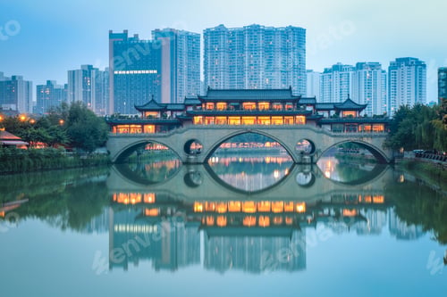 Preview: chinese anshun bridge at dusk