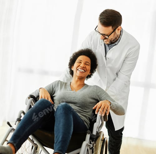Preview: Portrait of a person with disability at home
