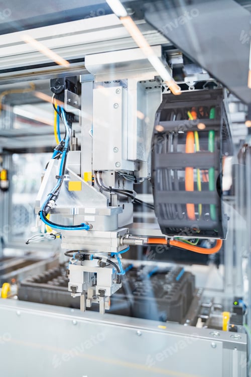 Preview: Intricate machinery inside modern factory, Stuttgart, Germany