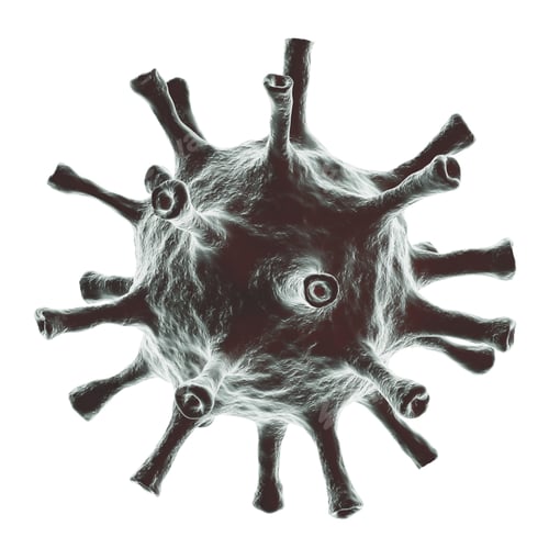 Preview: Virus cell isolated on white background. Coronavirus concept.