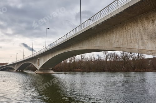 Preview: New concrete bridge above Duero river in Zamora city. Spain