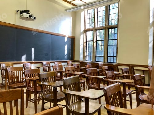 Preview: An Empty college classroom during Covid19 pandemic.