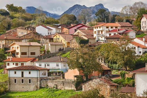 Preview: Picturesque traditional mountain village in Asturias. Asiegu, Spain