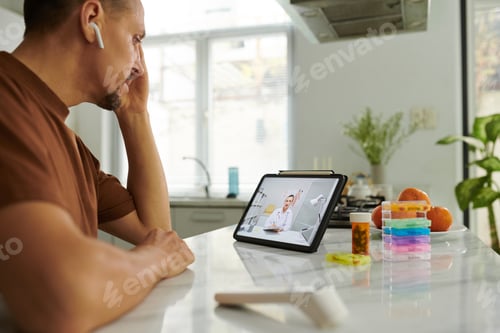 Preview: Sick Man Having Online Consultation