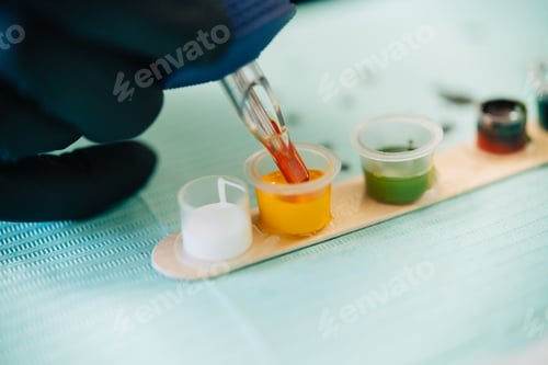 Preview: Tattoo woman loading the tattoo machine with ink