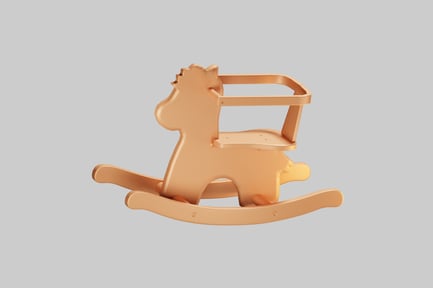 Preview: Plastic rocking horse with mane, tail, and seat