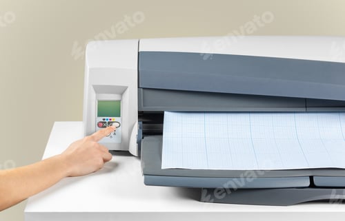 Preview: Printer, copier, scanner. Office table
