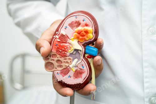 Preview: Cardiovascular disease CVD, Asian doctor holding human anatomy model for learn and treat heart