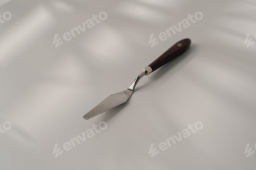 Preview: pastry spatula palette knife cooking utensils for cakes on the table on white background close-up