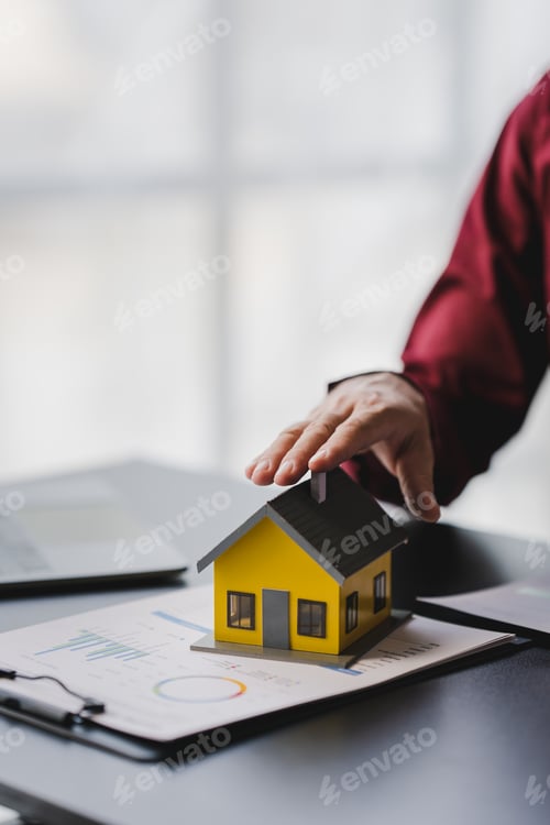 Preview: Real estate agents deliver replica homes to clients, mortgages, loans, leases and home sales. and ho