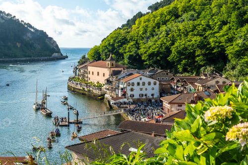 Preview: View from a viewpoint of the bay of Pasajes San Juan next to San Sebastian, Gipuzkoa, Spain