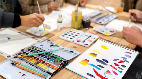 Preview: Painting workshop learning watercolor art with brushes