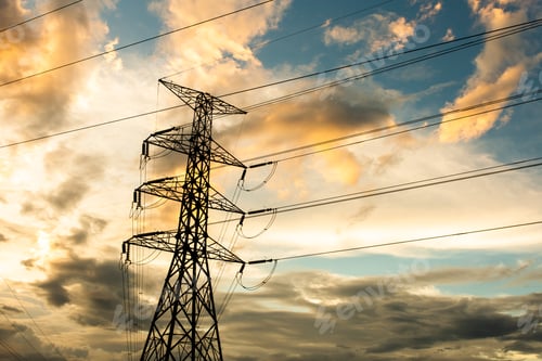 Preview: silhouette of high voltage electrical pole structure